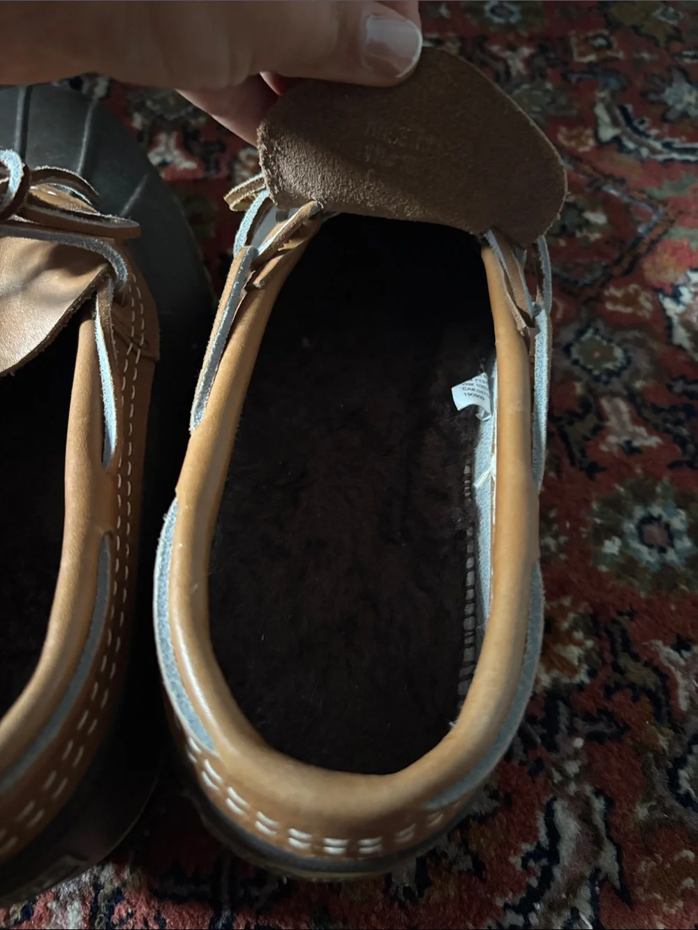L.L. Bean Black Rubber and Brown Leather Duck Boots - Lace-Up